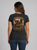 Women's V-Neck Silent Hero Coffee T Shirt