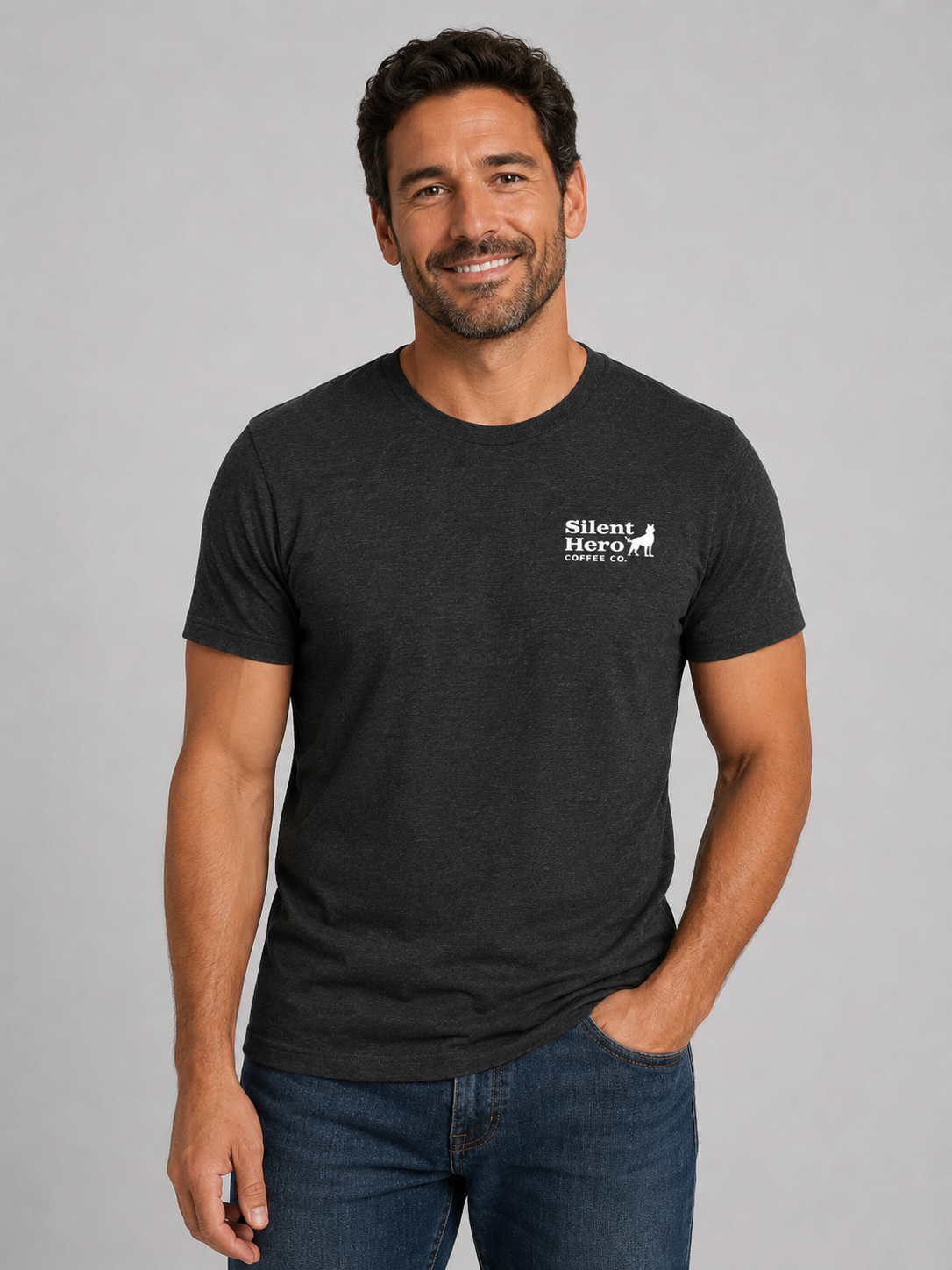 Mens Silent Hero Coffee T Shirt