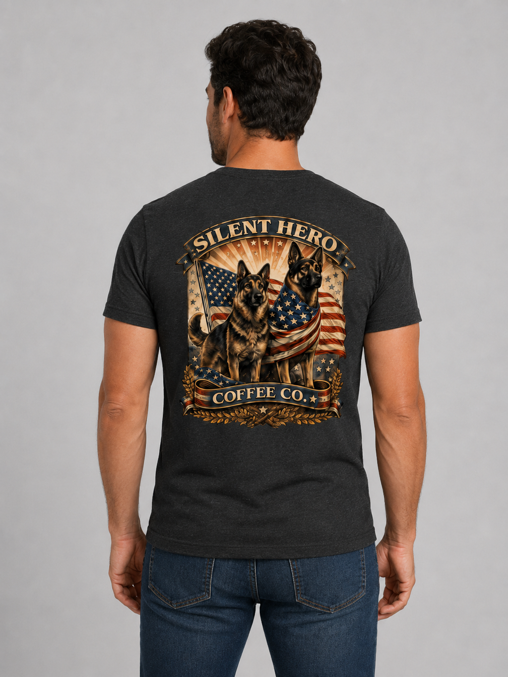 Mens Silent Hero Coffee T Shirt